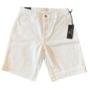 Jen7 7 For All Mankind 7FAM White Denim Bermuda Shorts Size 6 New NWT